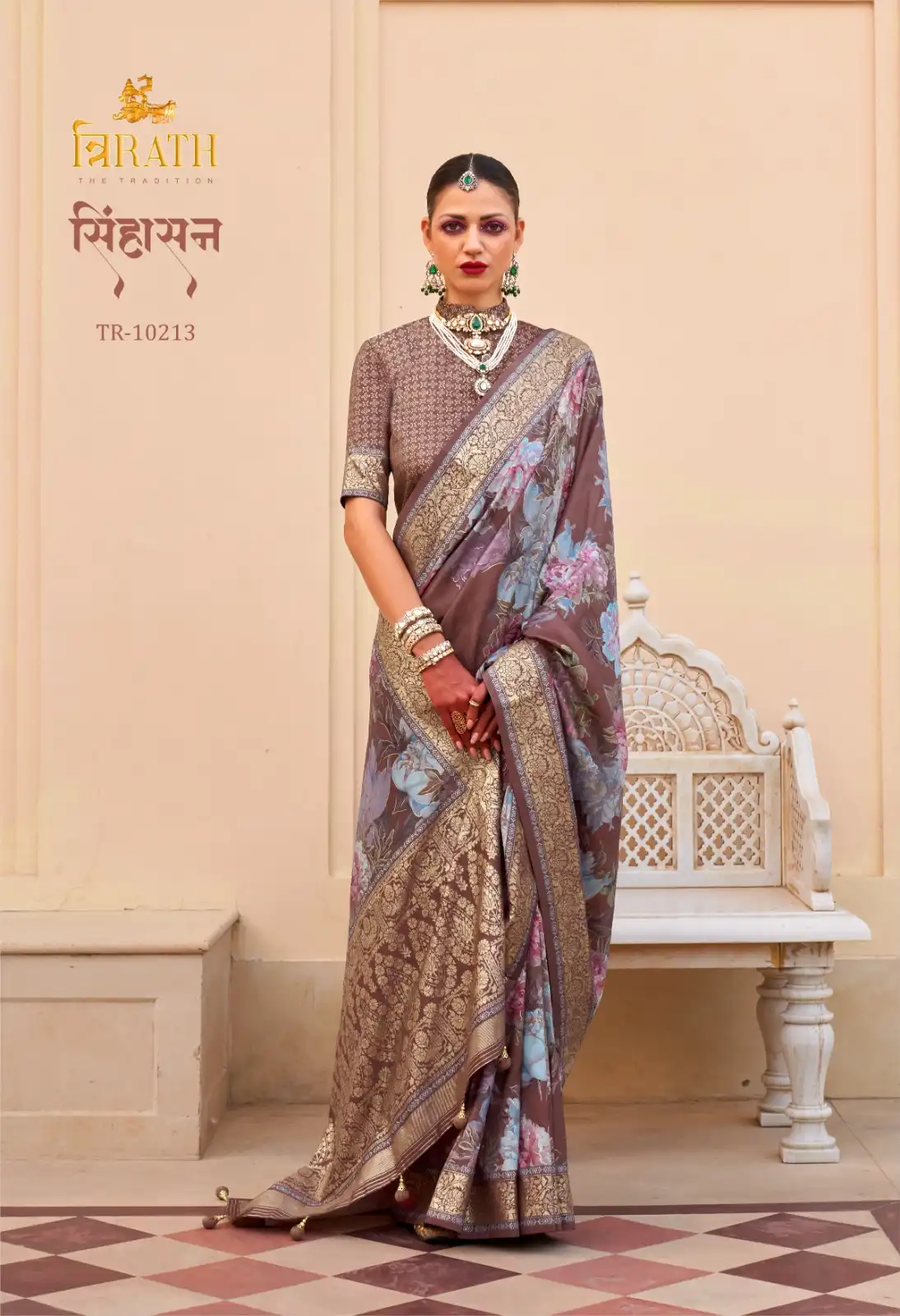 Trirath Sinhsan Patola Saree - Image 12