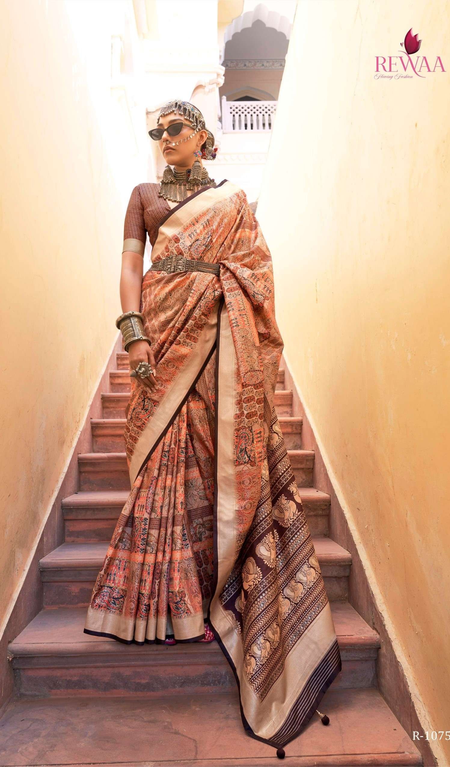 REWA CHAAP KALA SAREE R-1075