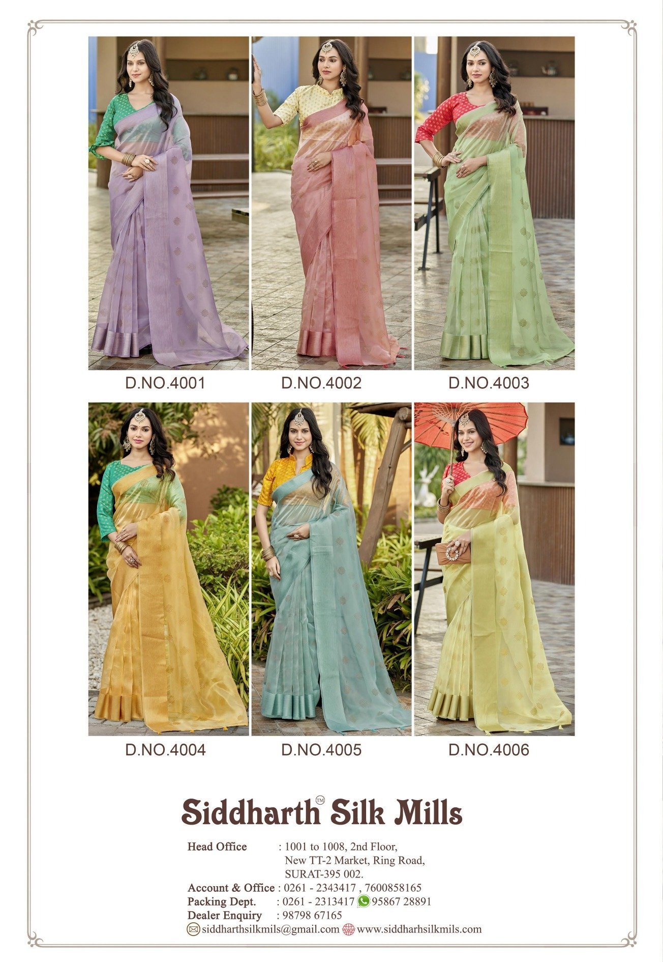 Siddhanth Canary Cotton Saree