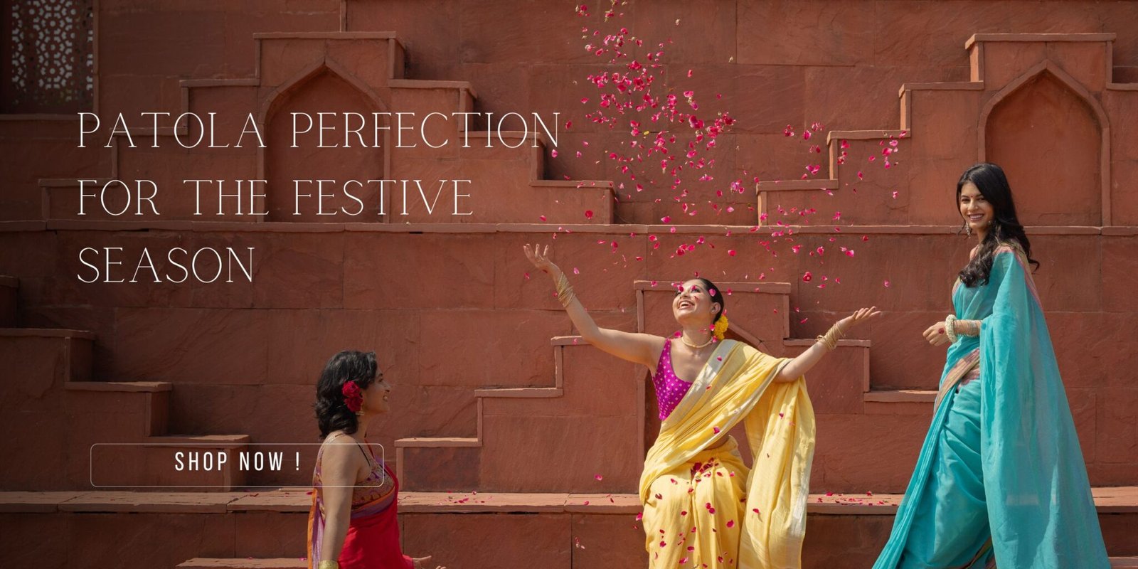 pink yellow and red festive saree banner landscape 2048x1024